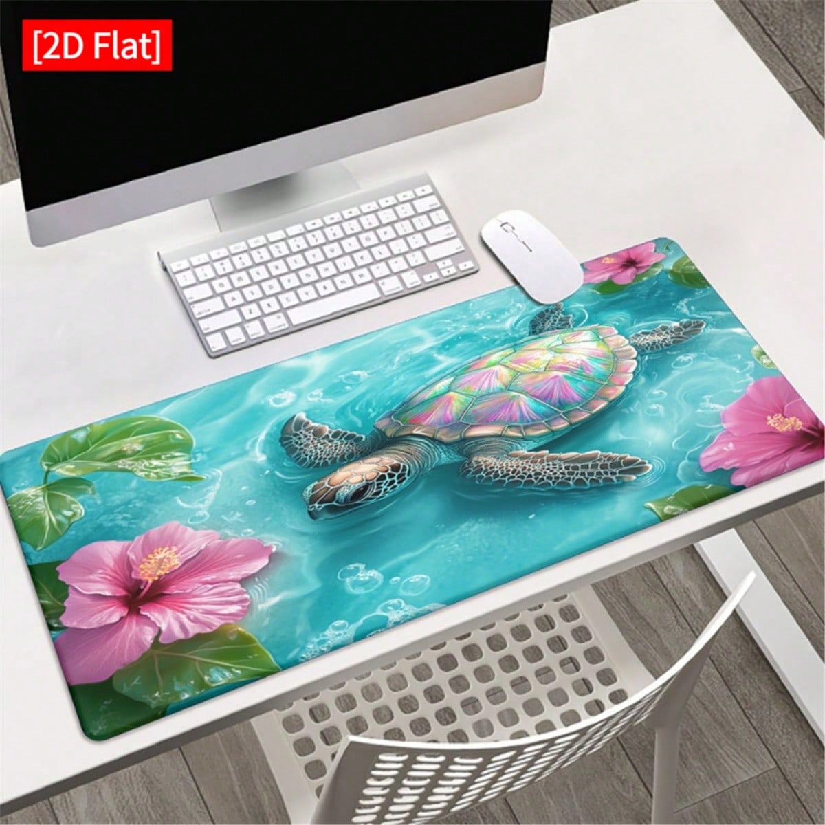 [2D Flat]1pc Sea And Hibiscus  - Desk Setup Pc And Laptop recension och pris
