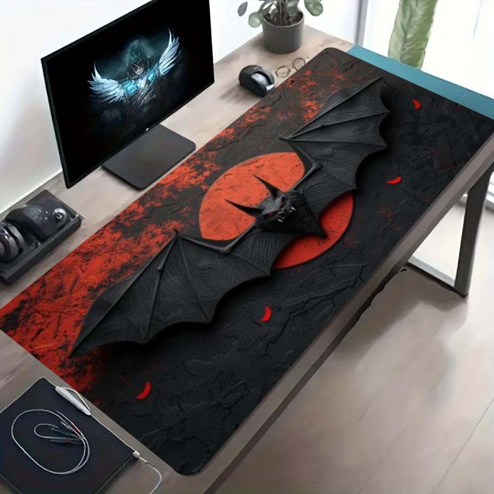 Dark Red Bat Pattern Large Gam - Desk Setup Pc And Laptop recension och pris