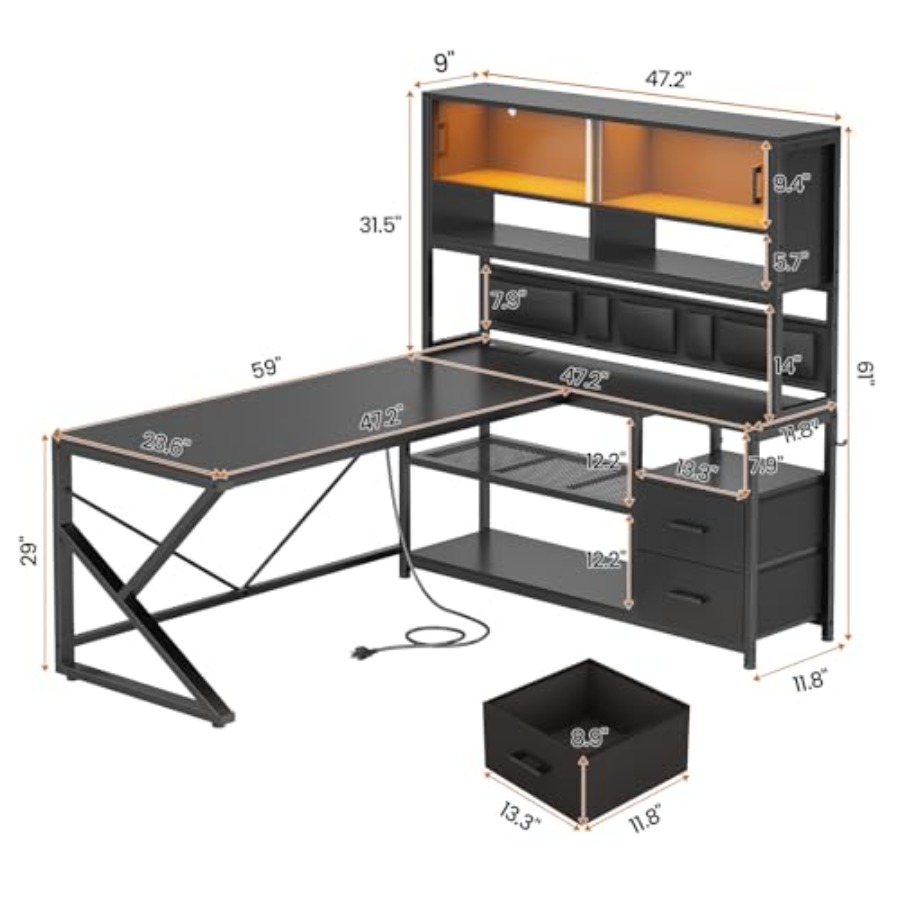 L Shaped Gaming Desk with Stor - Desk Setup L Shaped recension och pris
