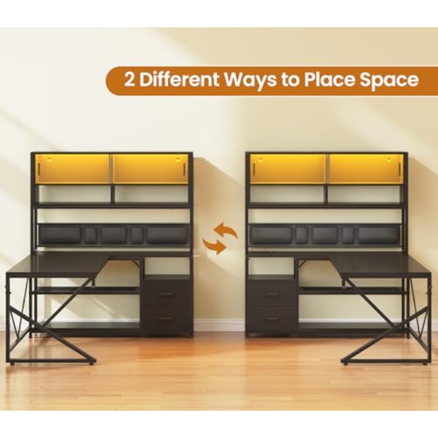 L Shaped Gaming Desk with Stor - Desk Setup L Shaped recension och pris