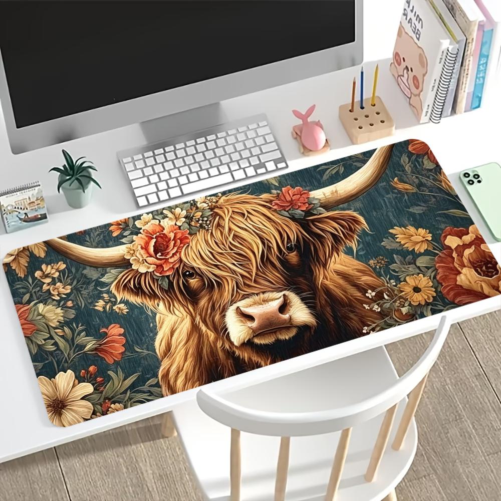 Vintage Highland Cow Floral Ga - Desk Setup Pc And Laptop recension och pris