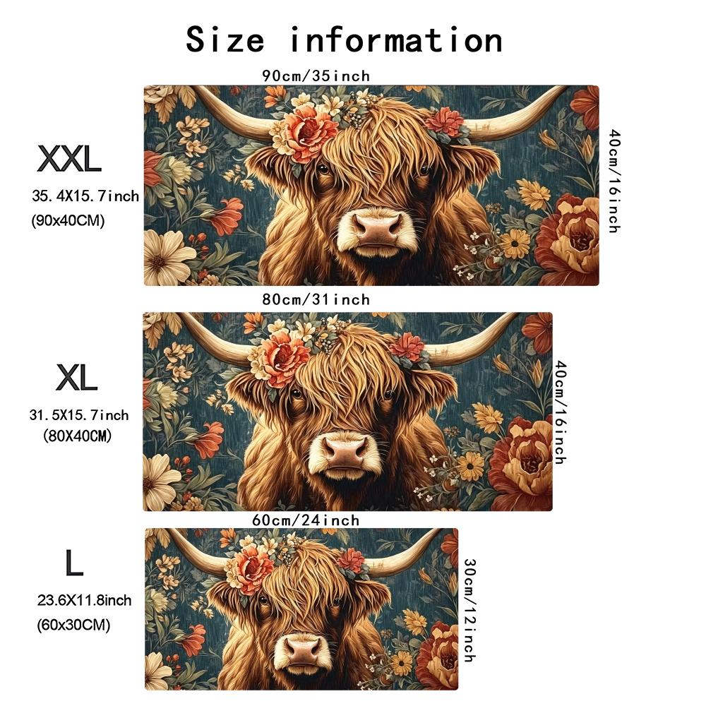 Vintage Highland Cow Floral Ga - Desk Setup Pc And Laptop recension och pris
