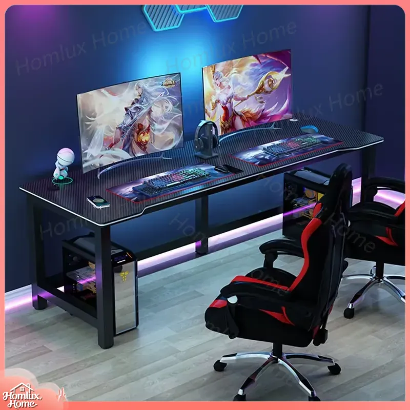 Carbon Fiber Texture Black Gam - Desk Setup L Shaped recension och pris