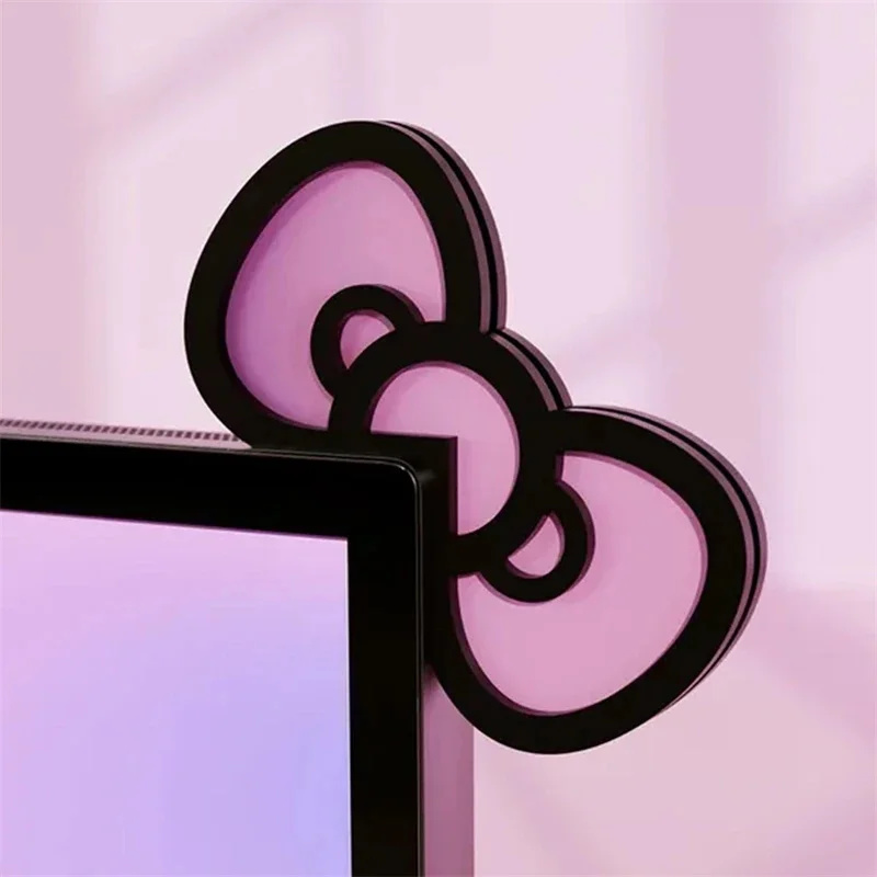 Kawaii Pink Acrylic Bow Monito - Setup Desk Monitor recension och pris