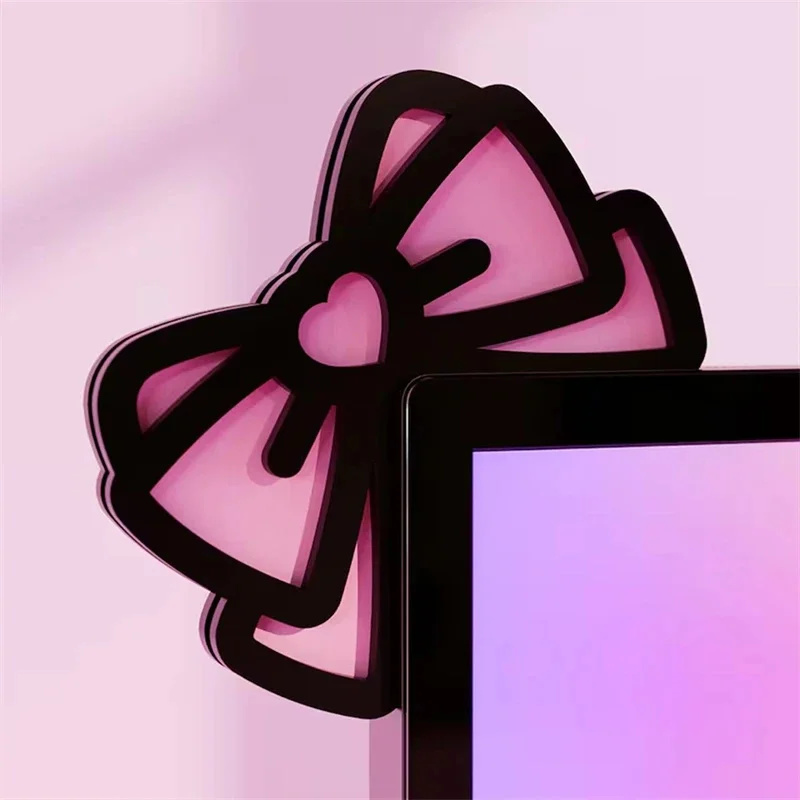 Kawaii Pink Acrylic Bow Monito - Setup Desk Monitor recension och pris