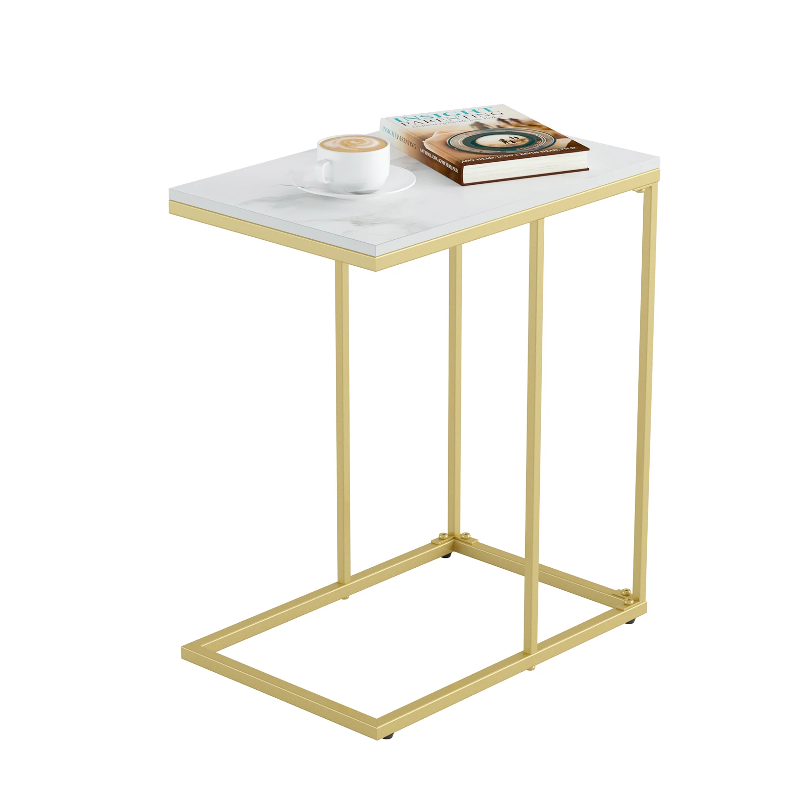 Marble Side End Table, C Shape - Desk Setup Minimalist recension och pris