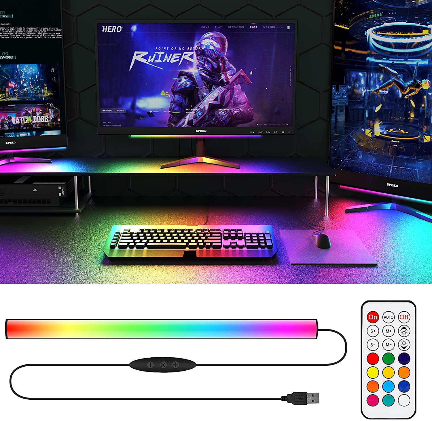 Under Monitor Light Bar RGB Dr - Setup Desk Monitor recension och pris